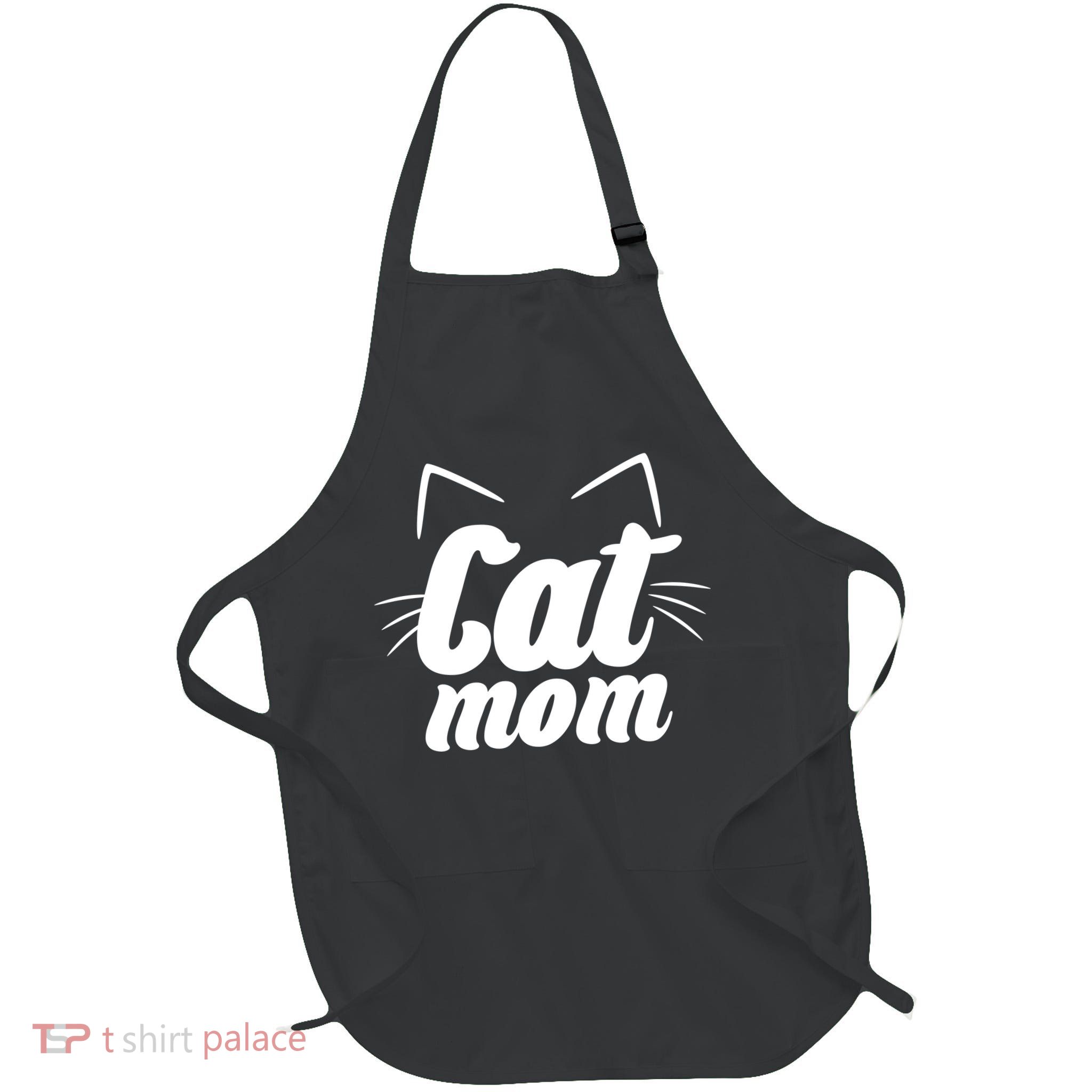 Funny Cat Mom  Cat Lover Full-Length Apron With Pockets