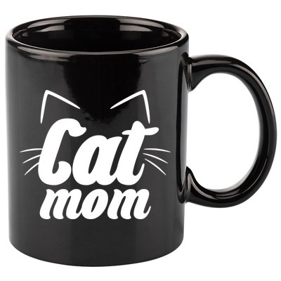 Funny Cat Mom  Cat Lover 11oz C Handle Ceramic Mug