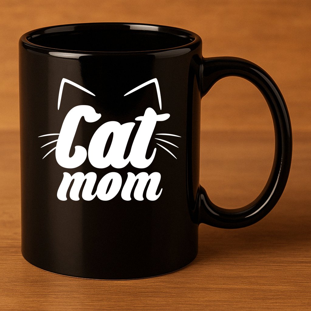 Funny Cat Mom  Cat Lover 11oz C Handle Ceramic Mug