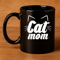 Funny Cat Mom  Cat Lover 11oz C Handle Ceramic Mug
