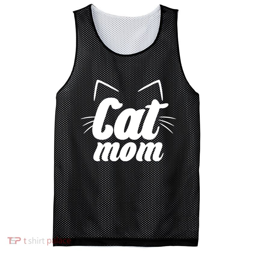 Funny Cat Mom  Cat Lover Mesh Reversible Basketball Jersey Tank