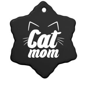 Funny Cat Mom  Cat Lover Ceramic Star Ornament