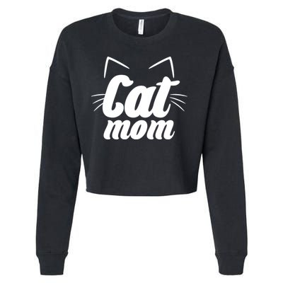 Funny Cat Mom  Cat Lover Cropped Pullover Crew