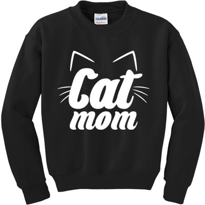 Funny Cat Mom  Cat Lover Kids Sweatshirt