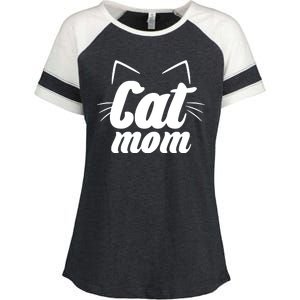 Funny Cat Mom  Cat Lover Enza Ladies Jersey Colorblock Tee