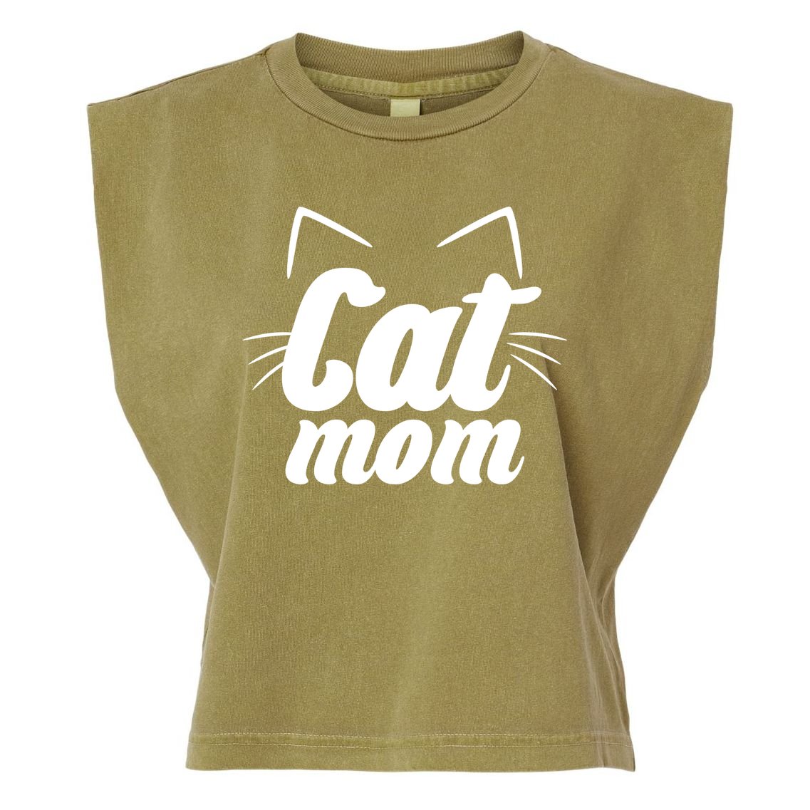 Funny Cat Mom  Cat Lover Garment-Dyed Women's Muscle Tee