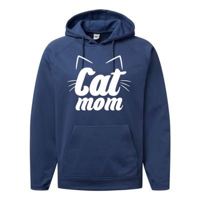 Funny Cat Mom  Cat Lover Performance Fleece Hoodie