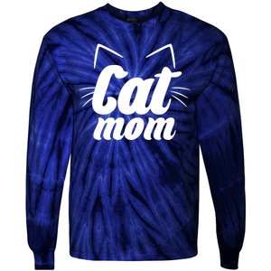 Funny Cat Mom  Cat Lover Tie-Dye Long Sleeve Shirt