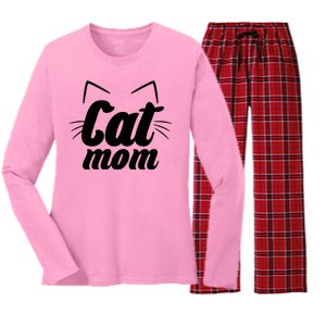 Funny Cat Mom  Cat Lover Women's Long Sleeve Flannel Pajama Set 