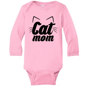 Funny Cat Mom  Cat Lover Baby Long Sleeve Bodysuit