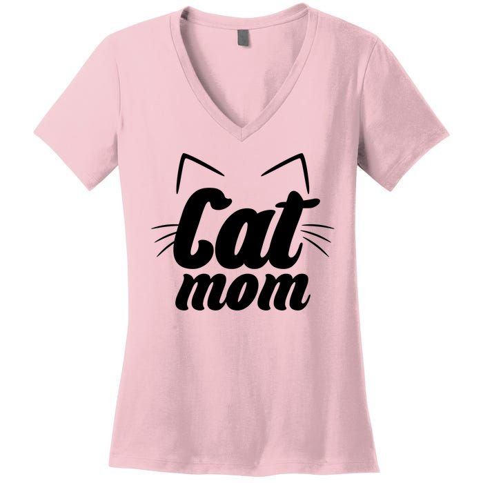 Funny Cat Mom  Cat Lover Women's V-Neck T-Shirt