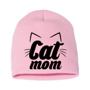 Funny Cat Mom  Cat Lover Short Acrylic Beanie