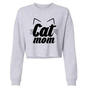 Funny Cat Mom  Cat Lover Cropped Pullover Crew