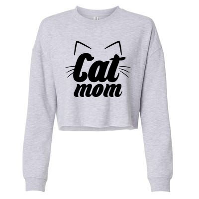 Funny Cat Mom  Cat Lover Cropped Pullover Crew