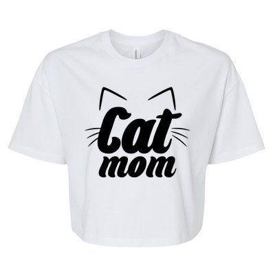 Funny Cat Mom  Cat Lover Bella+Canvas Jersey Crop Tee