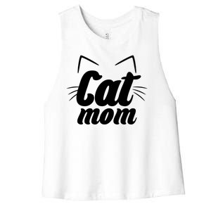 Funny Cat Mom  Cat Lover Women's Racerback Cropped Tank