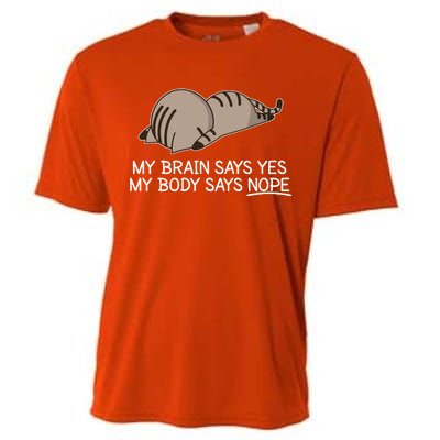 Funny Cat My Body Says NOPE  Cooling Performance Crew T-Shirt