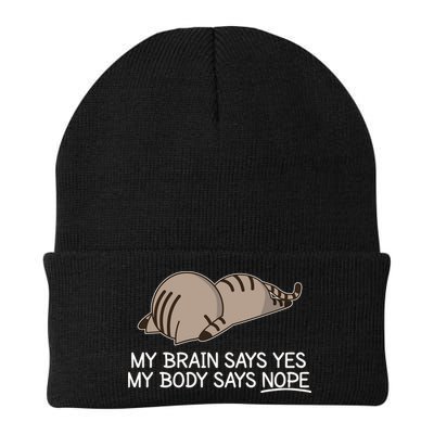 Funny Cat My Body Says NOPE  Beanie