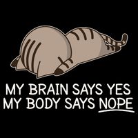 Funny Cat My Body Says NOPE  16 in Basic Backpack