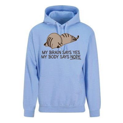 Funny Cat My Body Says NOPE  Unisex Surf Hoodie