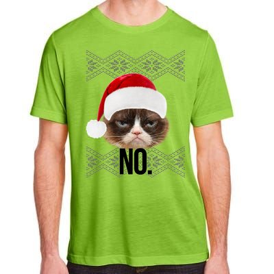 Funny Cat NO Meme Ugly Christmas Sweater Adult ChromaSoft Performance T-Shirt