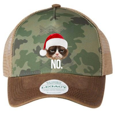 Funny Cat NO Meme Ugly Christmas Sweater Legacy Tie Dye Trucker Hat