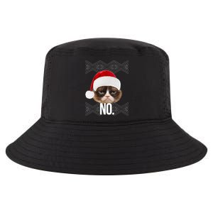 Funny Cat NO Meme Ugly Christmas Sweater Cool Comfort Performance Bucket Hat