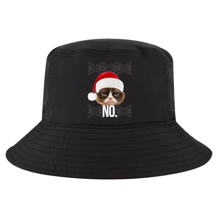 Funny Cat NO Meme Ugly Christmas Sweater Cool Comfort Performance Bucket Hat