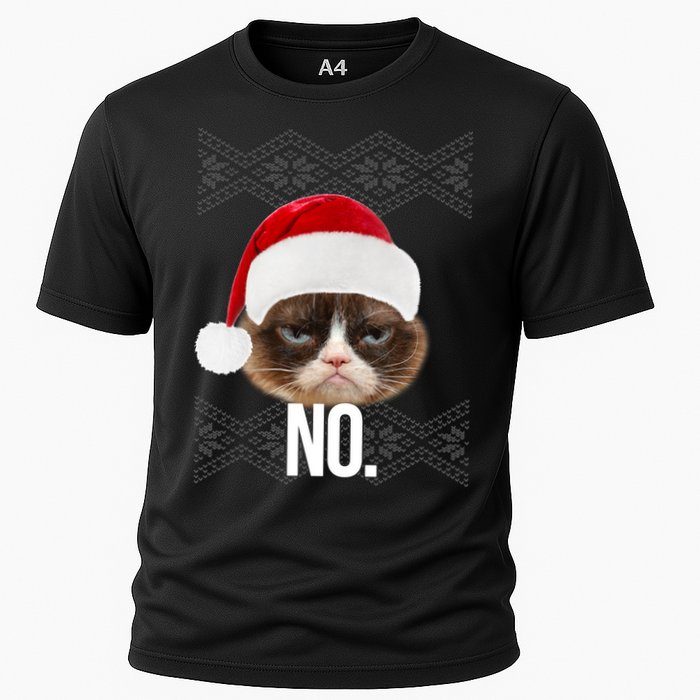 Funny Cat NO Meme Ugly Christmas Sweater Performance Shirt