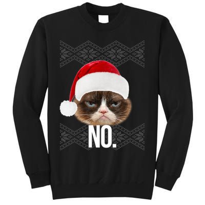 Funny Cat NO Meme Ugly Christmas Sweater Sweatshirt