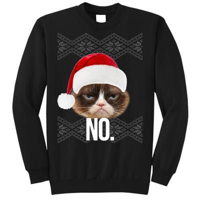 Funny Cat NO Meme Ugly Christmas Sweater Sweatshirt