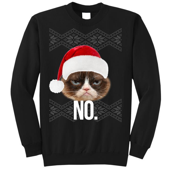 Funny Cat NO Meme Ugly Christmas Sweater Sweatshirt