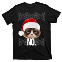 Funny Cat NO Meme Ugly Christmas Sweater T-Shirt