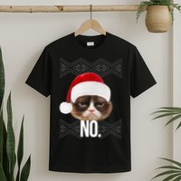 Funny Cat NO Meme Ugly Christmas Sweater T-Shirt
