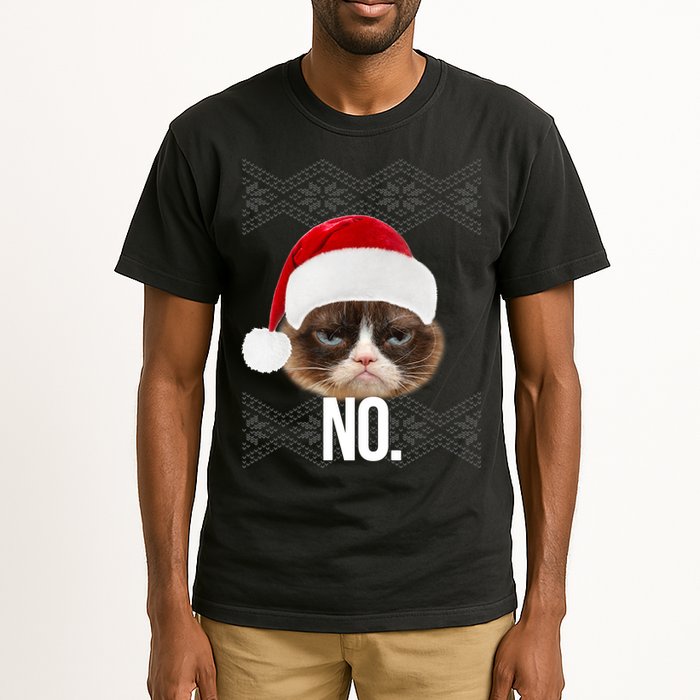 Funny Cat NO Meme Ugly Christmas Sweater Tall T-Shirt