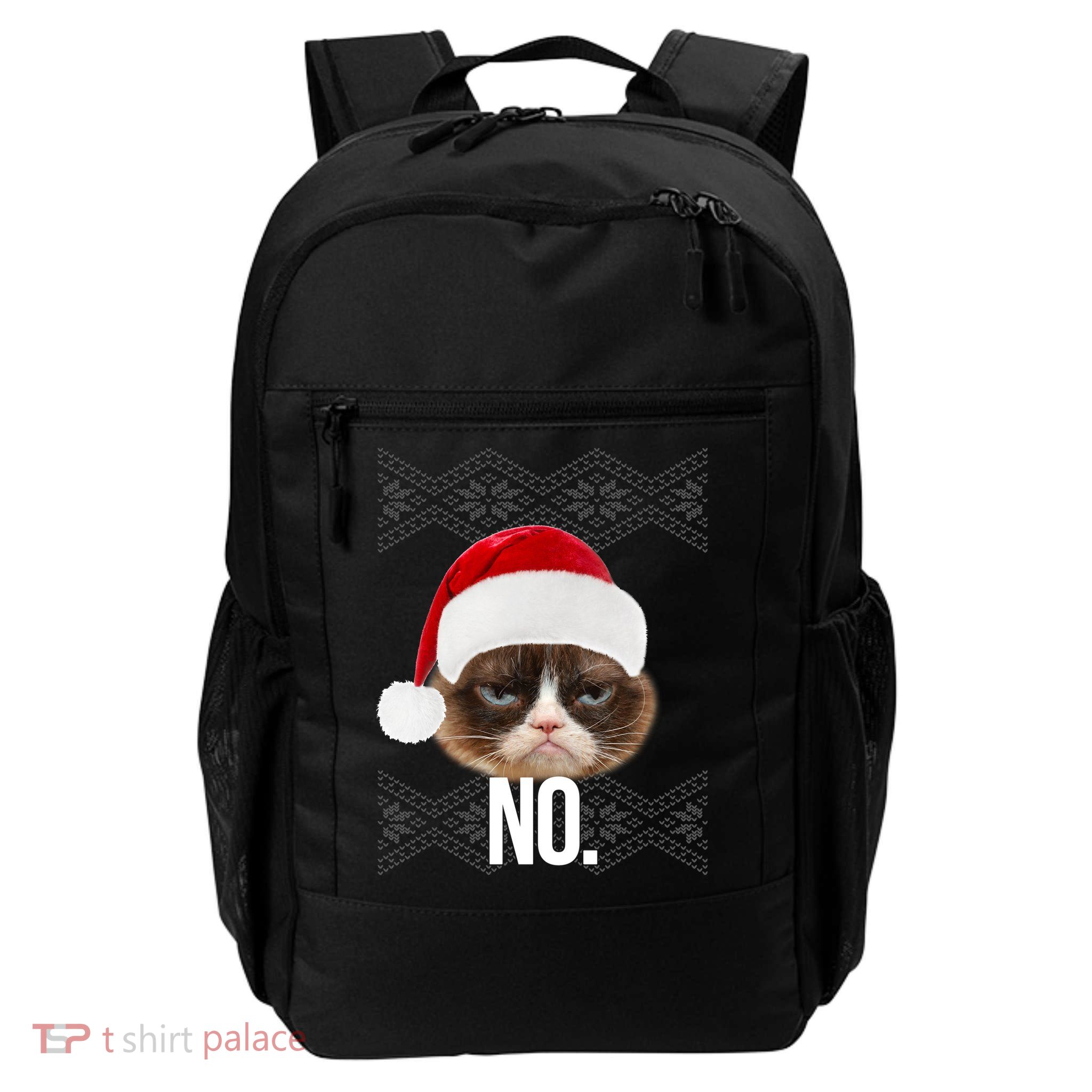Funny Cat NO Meme Ugly Christmas Sweater Daily Commute Backpack