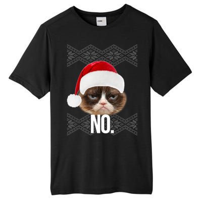 Funny Cat NO Meme Ugly Christmas Sweater Tall Fusion ChromaSoft Performance T-Shirt