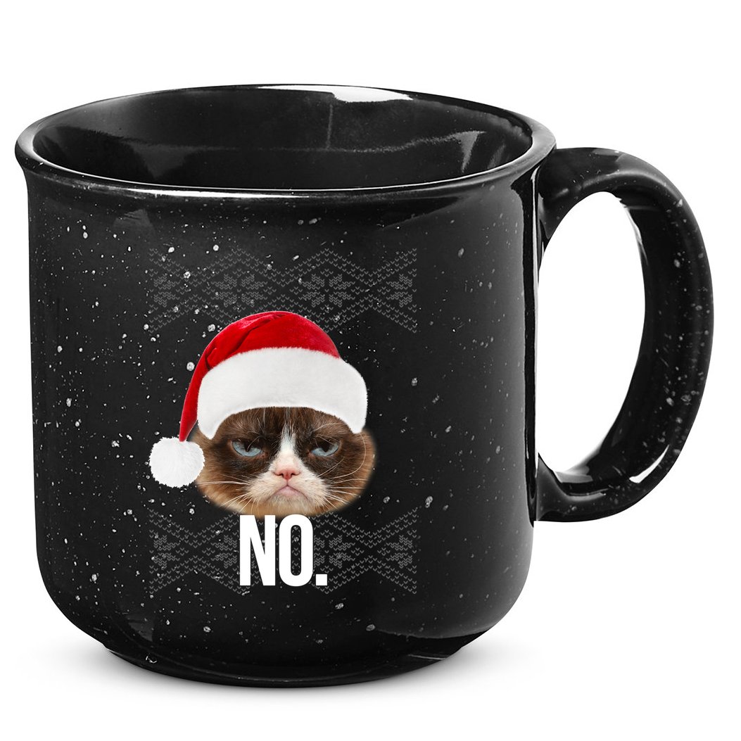 Funny Cat NO Meme Ugly Christmas Sweater 15oz Campfire Ceramic Mug