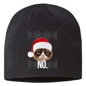 Funny Cat NO Meme Ugly Christmas Sweater Sustainable Beanie