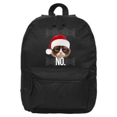 Funny Cat NO Meme Ugly Christmas Sweater 16 in Basic Backpack