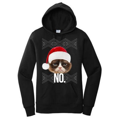 Funny Cat NO Meme Ugly Christmas Sweater Women's Pullover Hoodie