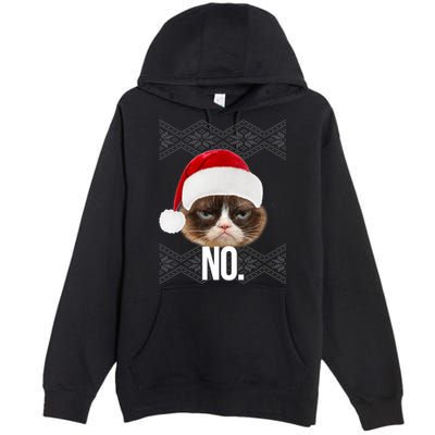 Funny Cat NO Meme Ugly Christmas Sweater Premium Pullover Hoodie