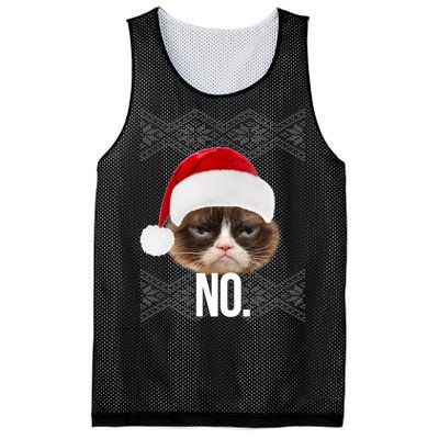 Funny Cat NO Meme Ugly Christmas Sweater Mesh Reversible Basketball Jersey Tank