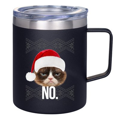 Funny Cat NO Meme Ugly Christmas Sweater 12oz Stainless Steel Coffee Mug