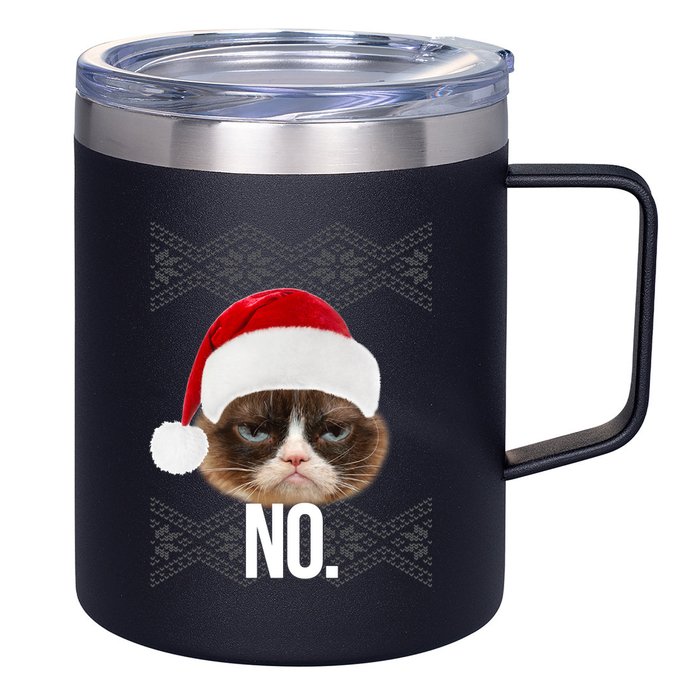Funny Cat NO Meme Ugly Christmas Sweater 12oz Stainless Steel Coffee Mug