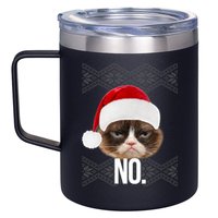 Funny Cat NO Meme Ugly Christmas Sweater 12oz Stainless Steel Coffee Mug