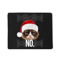 Funny Cat NO Meme Ugly Christmas Sweater Mousepad