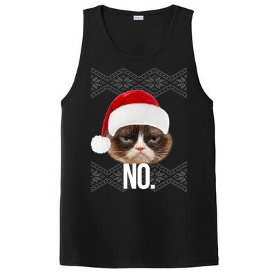 Funny Cat NO Meme Ugly Christmas Sweater PosiCharge Competitor Tank