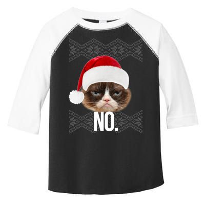 Funny Cat NO Meme Ugly Christmas Sweater Toddler Fine Jersey T-Shirt