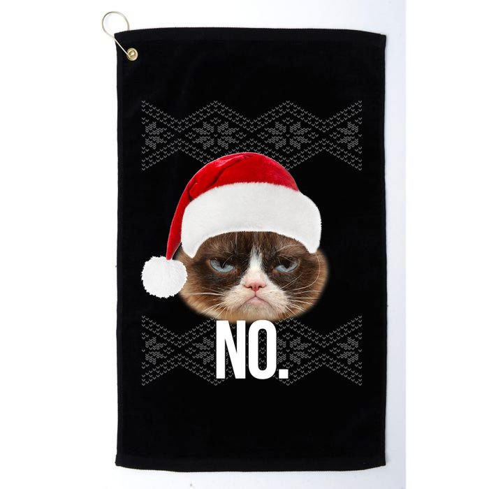 Funny Cat NO Meme Ugly Christmas Sweater Golf Towel